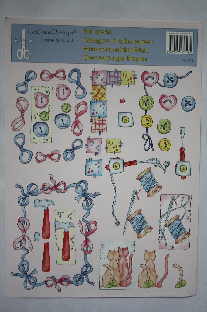 6 stuks Knipvellen Le Crea Design 6992, Ophalen of Verzenden, Nieuw, Kind, Knipvel