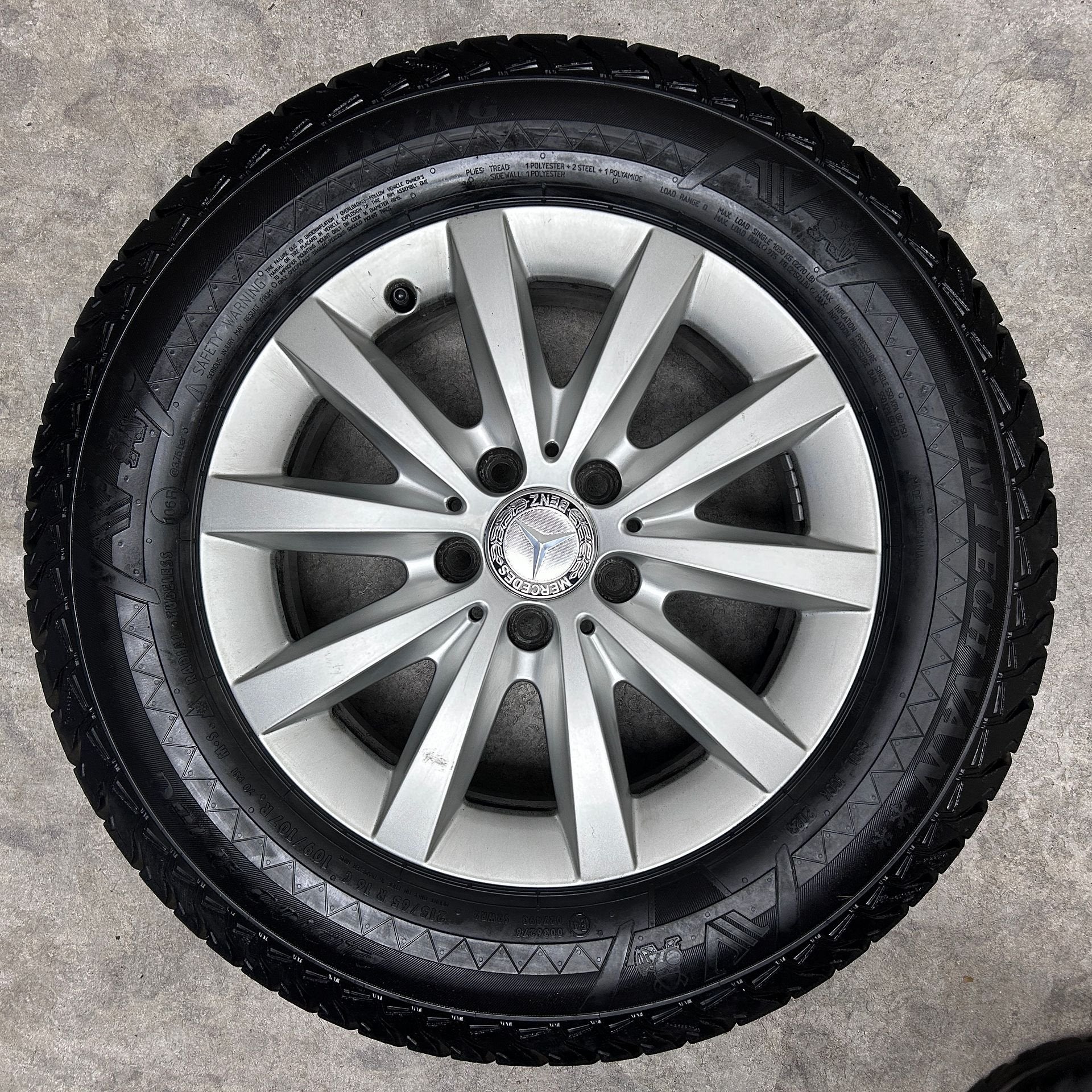 16 inch originele velgen + winterbanden Mercedes Vito, -, Banden en Velgen, -, Gebruikt