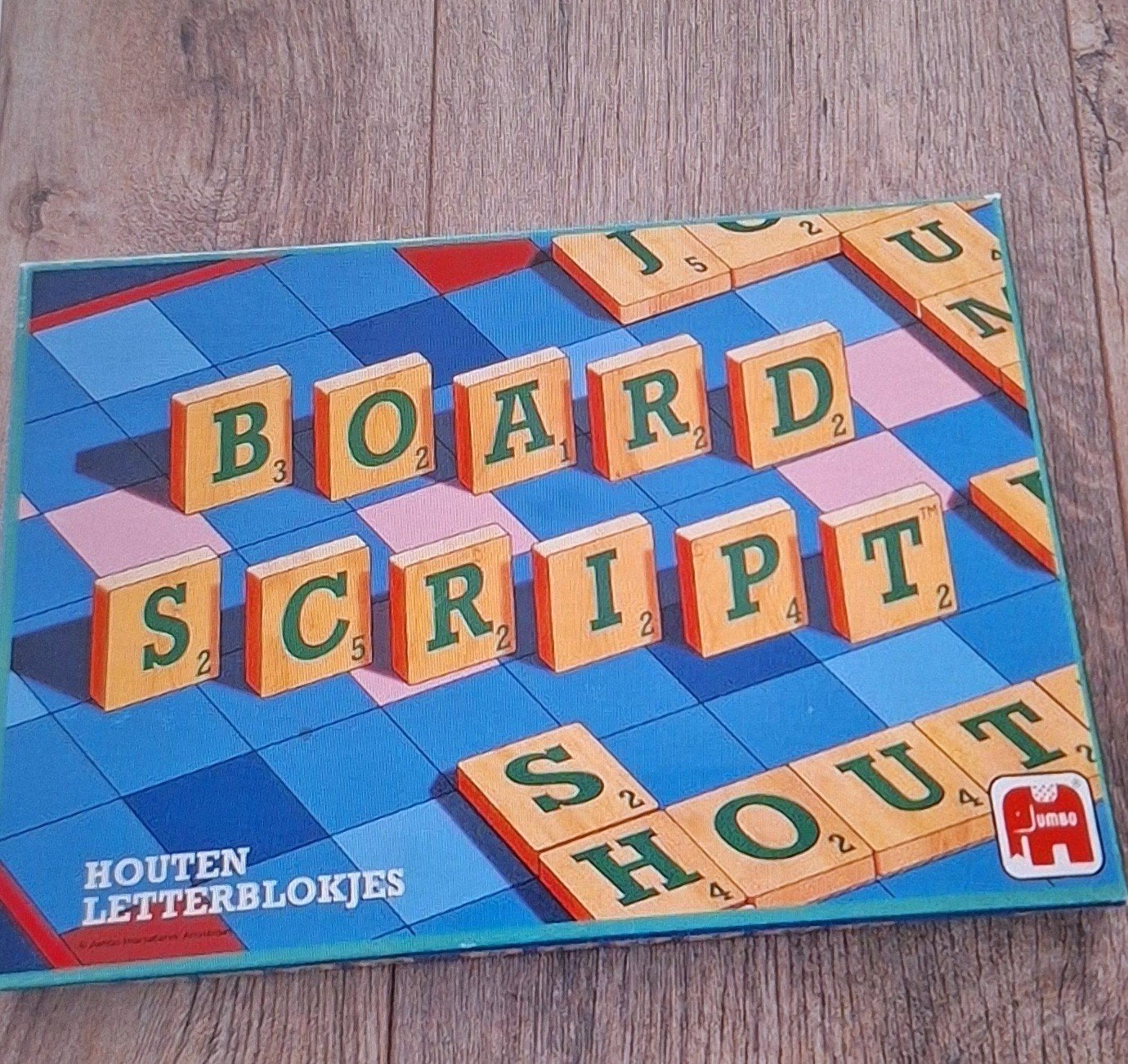 Board Script Woordspel - Maak woorden met houten letters, Ophalen, Zo goed als nieuw, Jumbo
