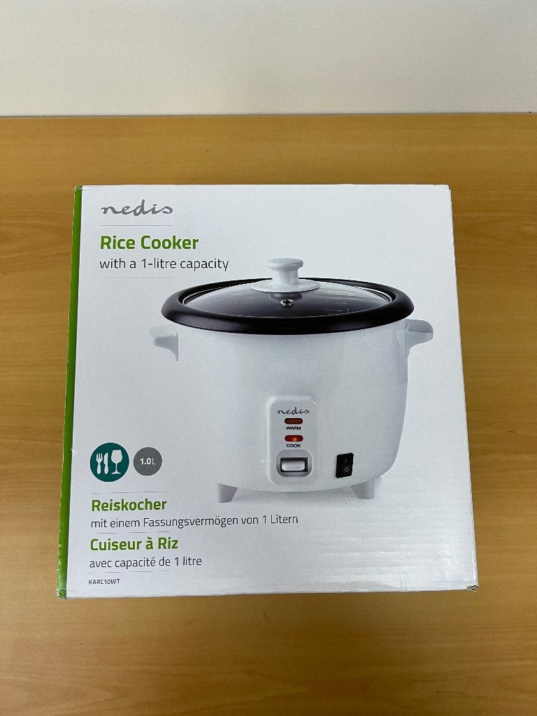 Nedis Rijstkoker 1.0L - Nieuw in doos, Witgoed en Apparatuur, Ophalen of Verzenden, Vaatwasmachinebestendig, Nieuw