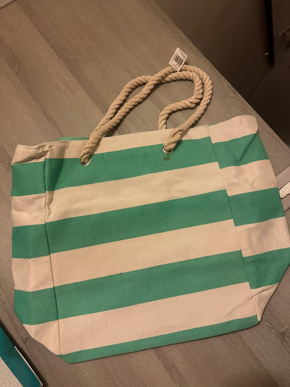 Strandtas groen wit gestreept, Ophalen of Verzenden, Nieuw