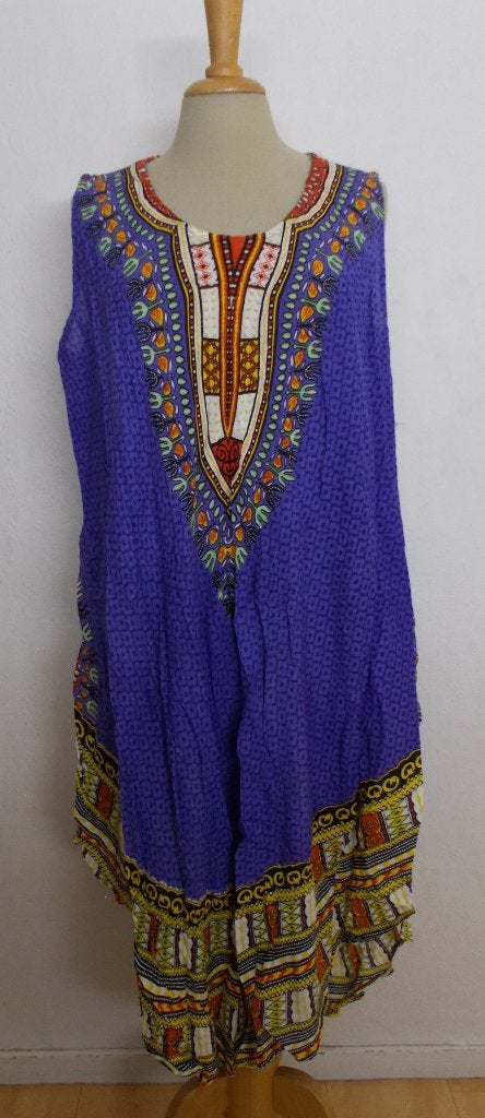 100% katoenen hippie print jurk! one size/XL, Maat 46/48 (XL) of groter, Zo goed als nieuw, Knielengte, Meerkleurig