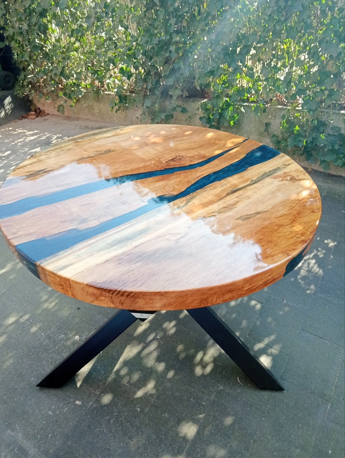 mooie epoxy tafel, Rond, Nieuw, Ophalen of Verzenden, 100 tot 150 cm