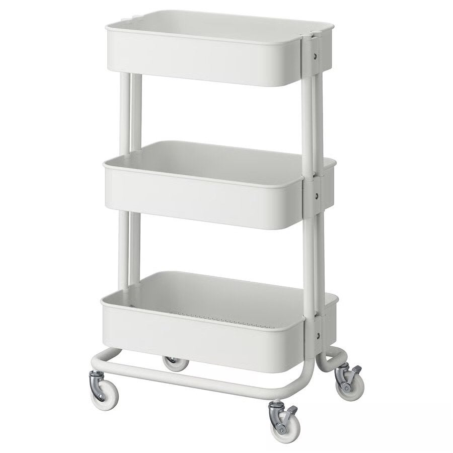IKEA RÅSKOG roltafel, wit - Handige opberger, Ophalen, Zo goed als nieuw