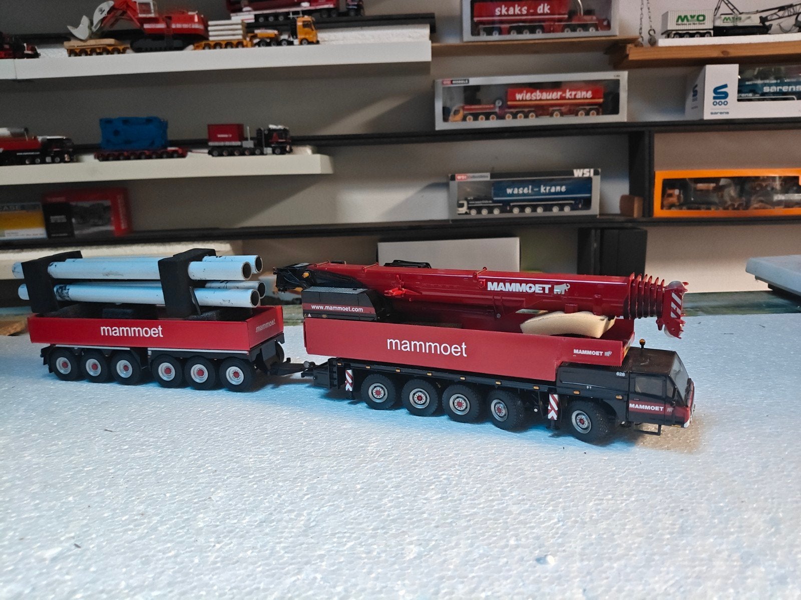 Mammoet zwaar transport combinatie 4 assen stuurbaar, Hobby en Vrije tijd, Modelauto's | 1:50, Ophalen of Verzenden, Zo goed als nieuw