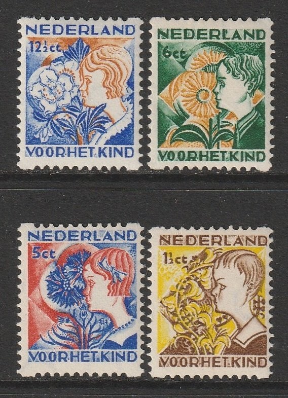 1932, Kinderzegels, Roltanding, NVPH R94/R97, ongebruikt, Postzegels en Munten, Postzegels | Nederland, Verzenden, T/m 1940, Postfris