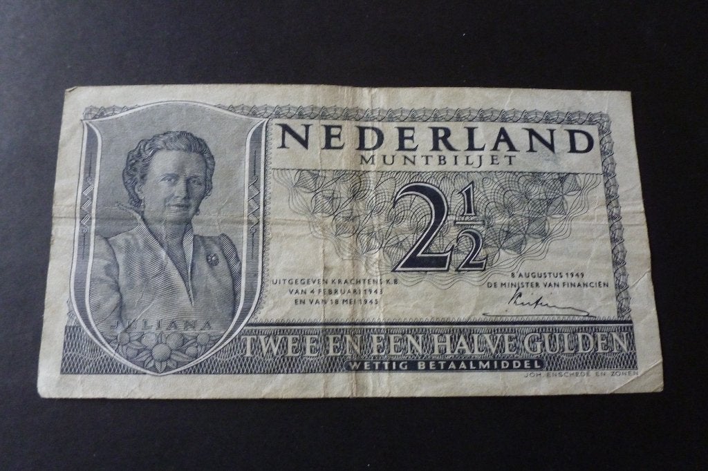 Bankbiljet - oude 2,5 gulden Juliana 1949 zf- (bi 33, Ophalen of Verzenden, 2½ gulden, Los biljet