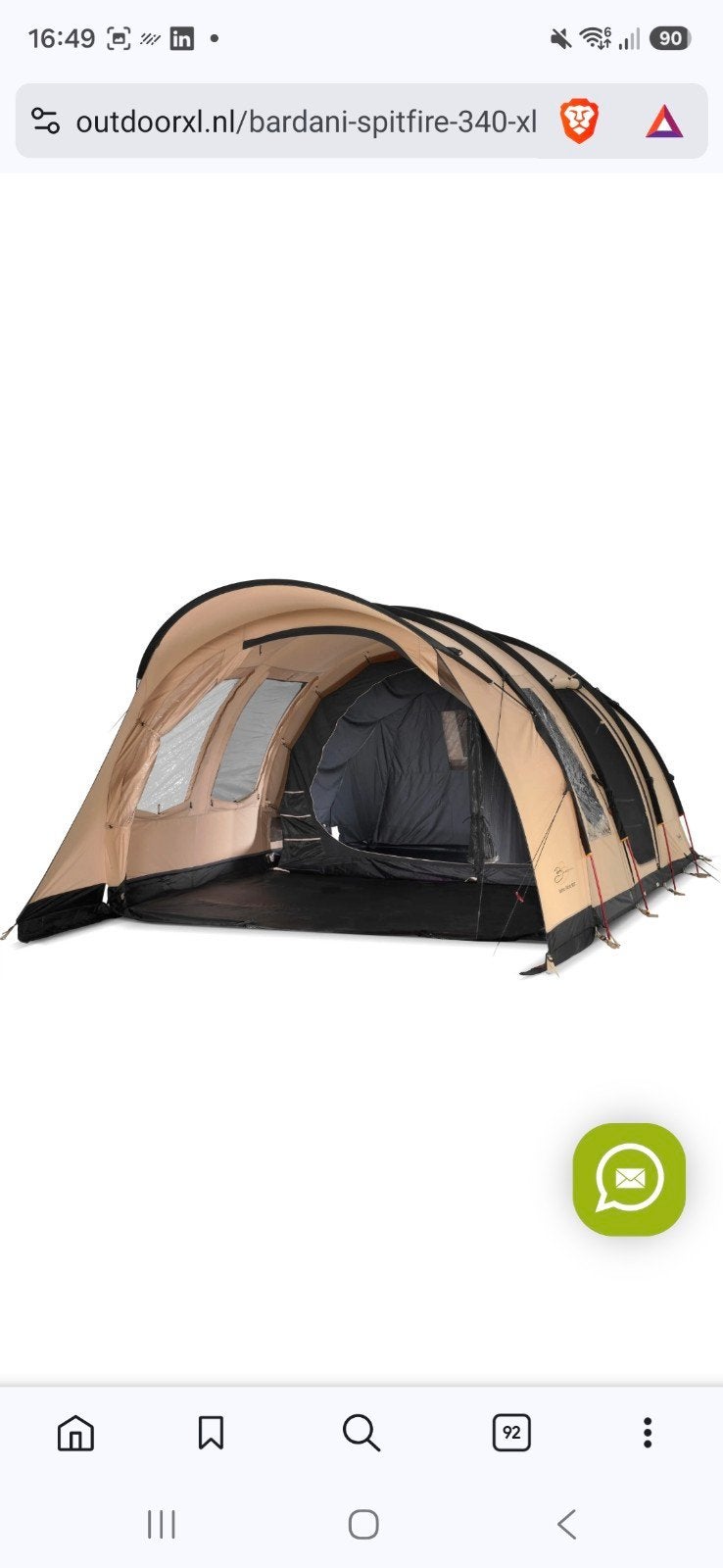 Bardani Spitfire 340 XL RSTC + Spitfire Wing
Bardani Spitfir, Ophalen, Gebruikt, Tot en met 5