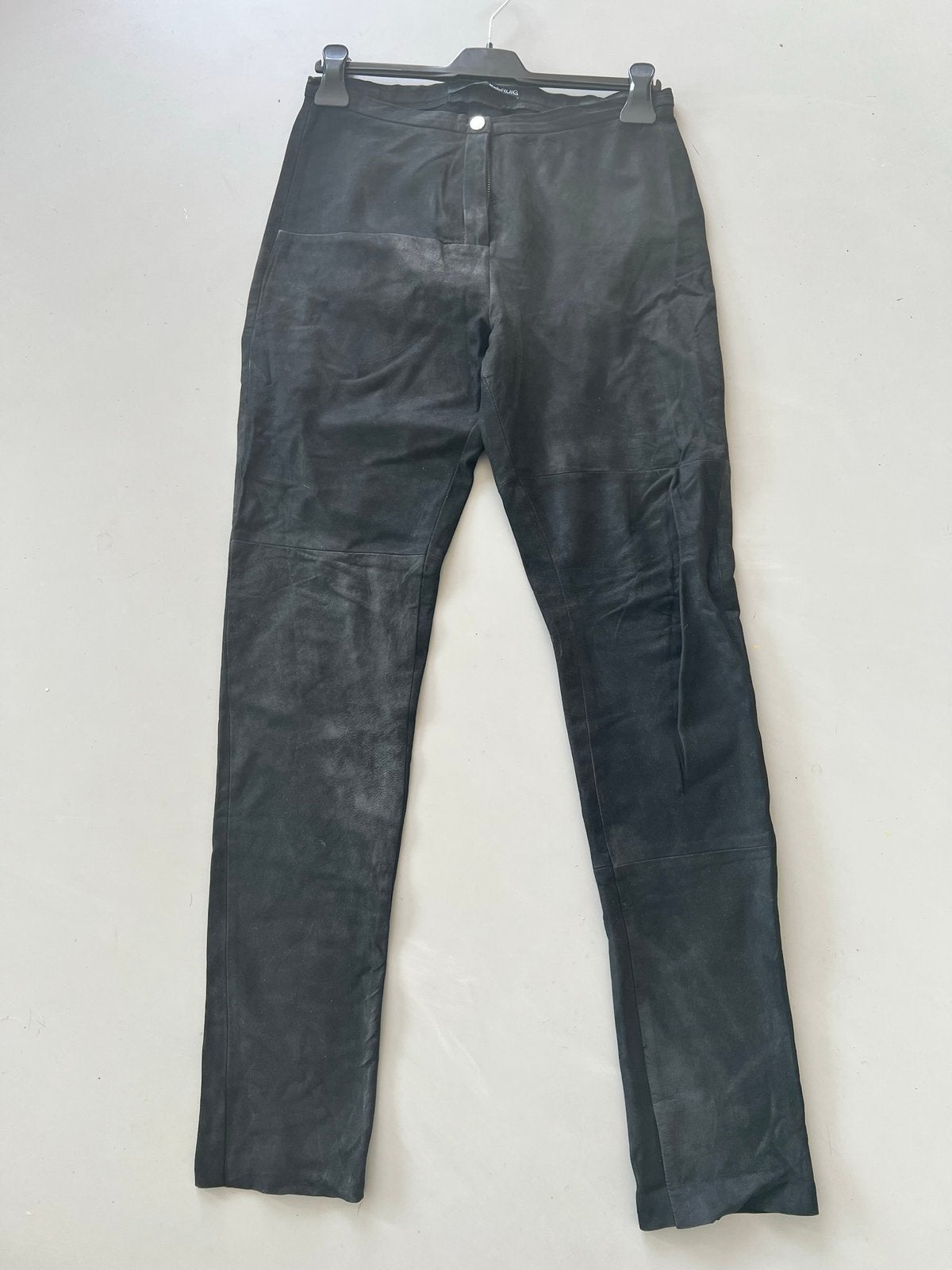 Studio Ruig brushed leather trousers mt 38, Maat 38/40 (M), Zwart, Nieuw, Ophalen of Verzenden
