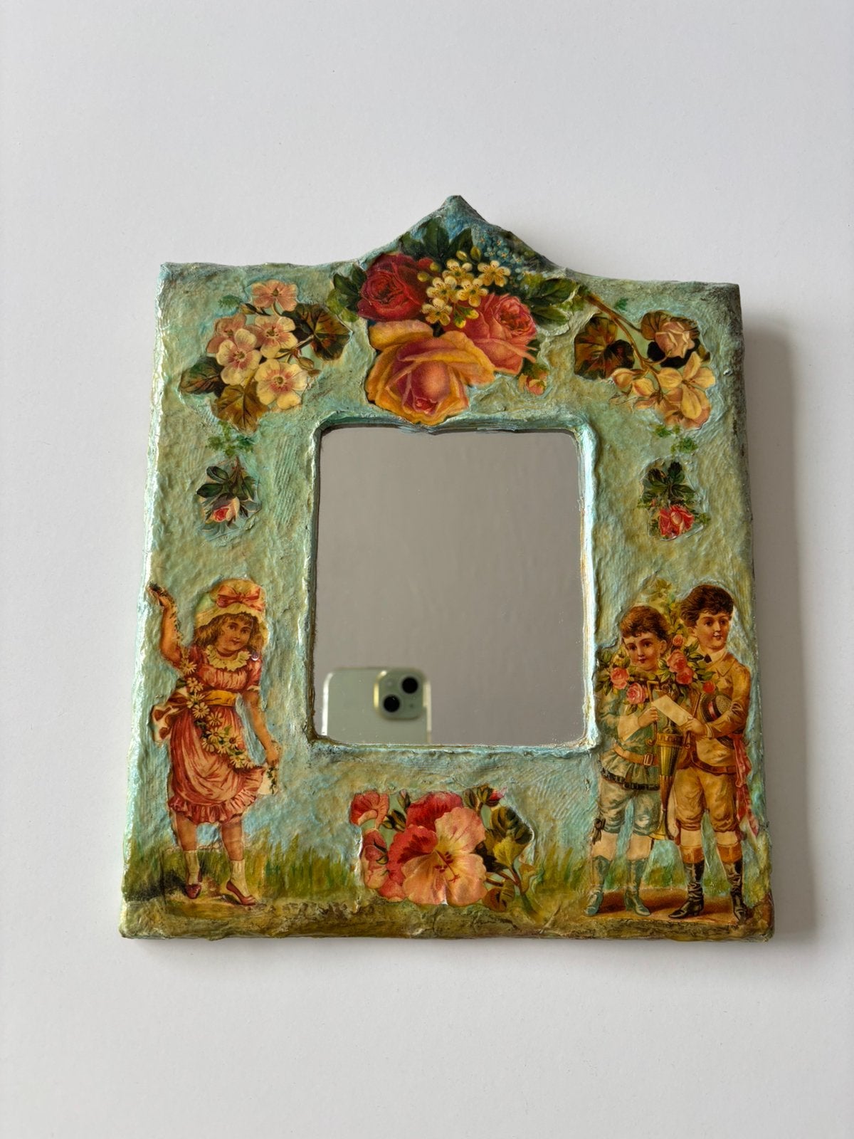 Leuk spiegeltje, Huis en Inrichting, Woonaccessoires | Spiegels, Minder dan 50 cm, Gebruikt, Rond, Ophalen of Verzenden