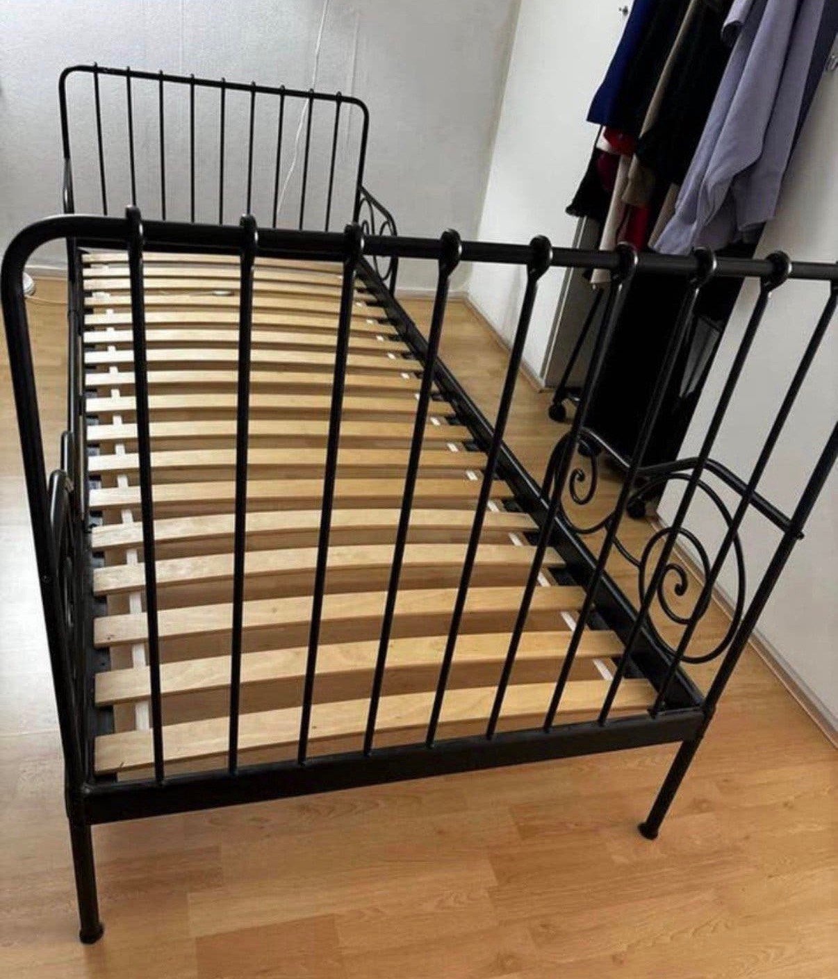 Stalen bed ikea zwart 1 persoons, Ophalen of Verzenden