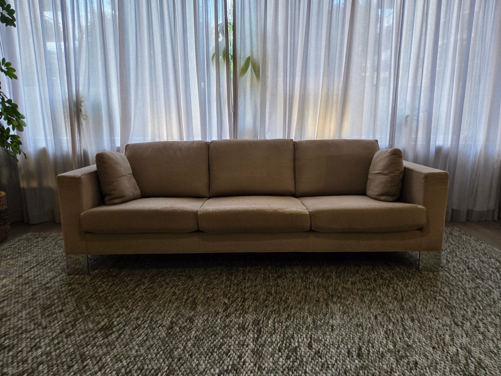 Bank Minotti Pollock - 217cm breed, Ophalen, Gebruikt, Stof