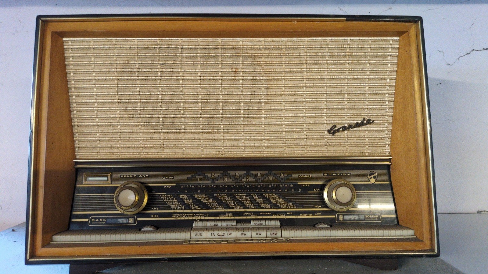Vintage Blaupunkt type Granada buizenradio, Ophalen, Gebruikt, Radio
