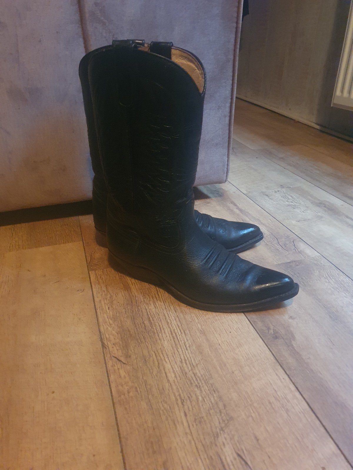 Donkerbruine Leren Cowboy Laarzen - Maat 42, Ophalen of Verzenden, Zo goed als nieuw, Bruin, Boots