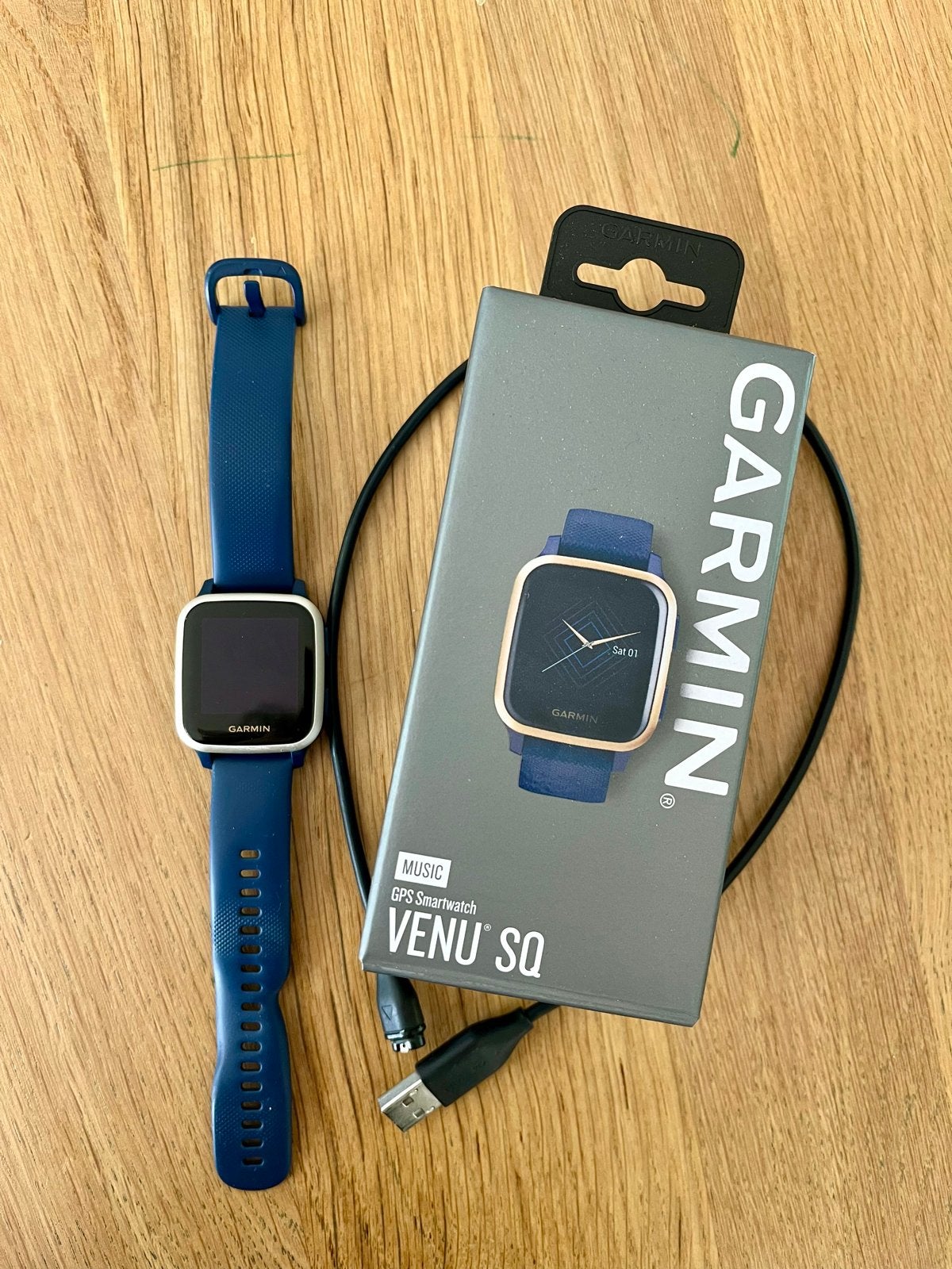 Garmin Venu Sq Music Smartwatch - Nette Gebruikte Staat, Gebruikt, Blauw, Ophalen of Verzenden, GPS