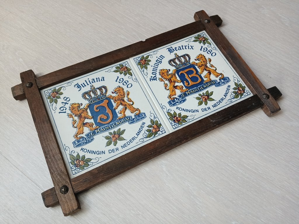 Vintage herdenkingstegels van het Nederlands koningshuis, Ophalen of Verzenden, Gebruikt, Nederland, Overige typen