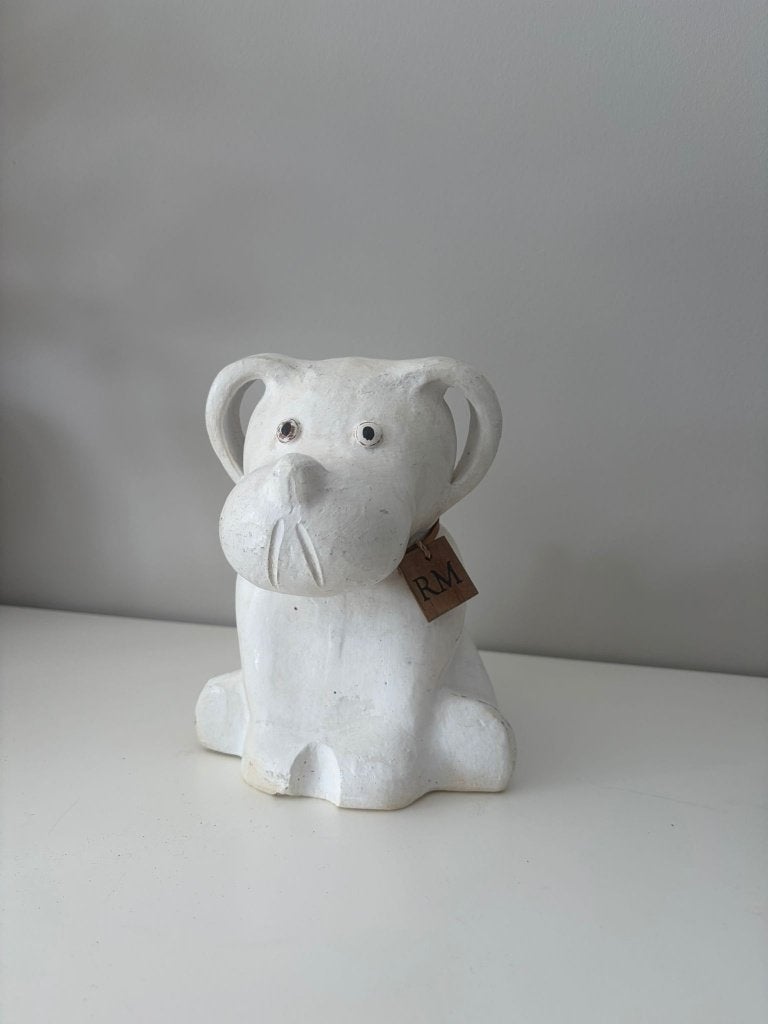Rivièra Maison witte stenen spaarpot hond, Ophalen, Gebruikt, Steen, Aardewerk of Keramiek, Dier