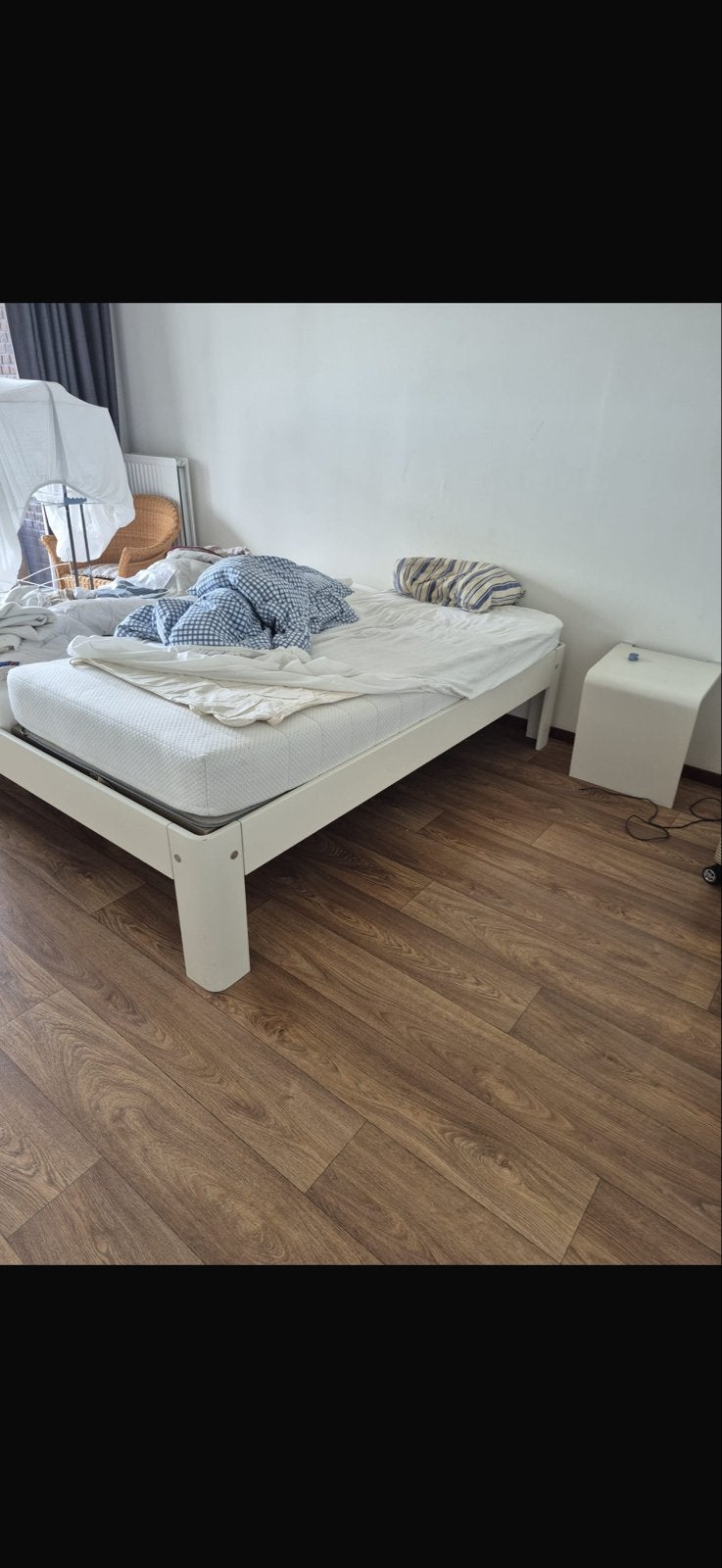 Auping tweepersoonsbed 200x180 met nachtkastjes, Huis en Inrichting, Ophalen, Gebruikt, Wit, Tweepersoons