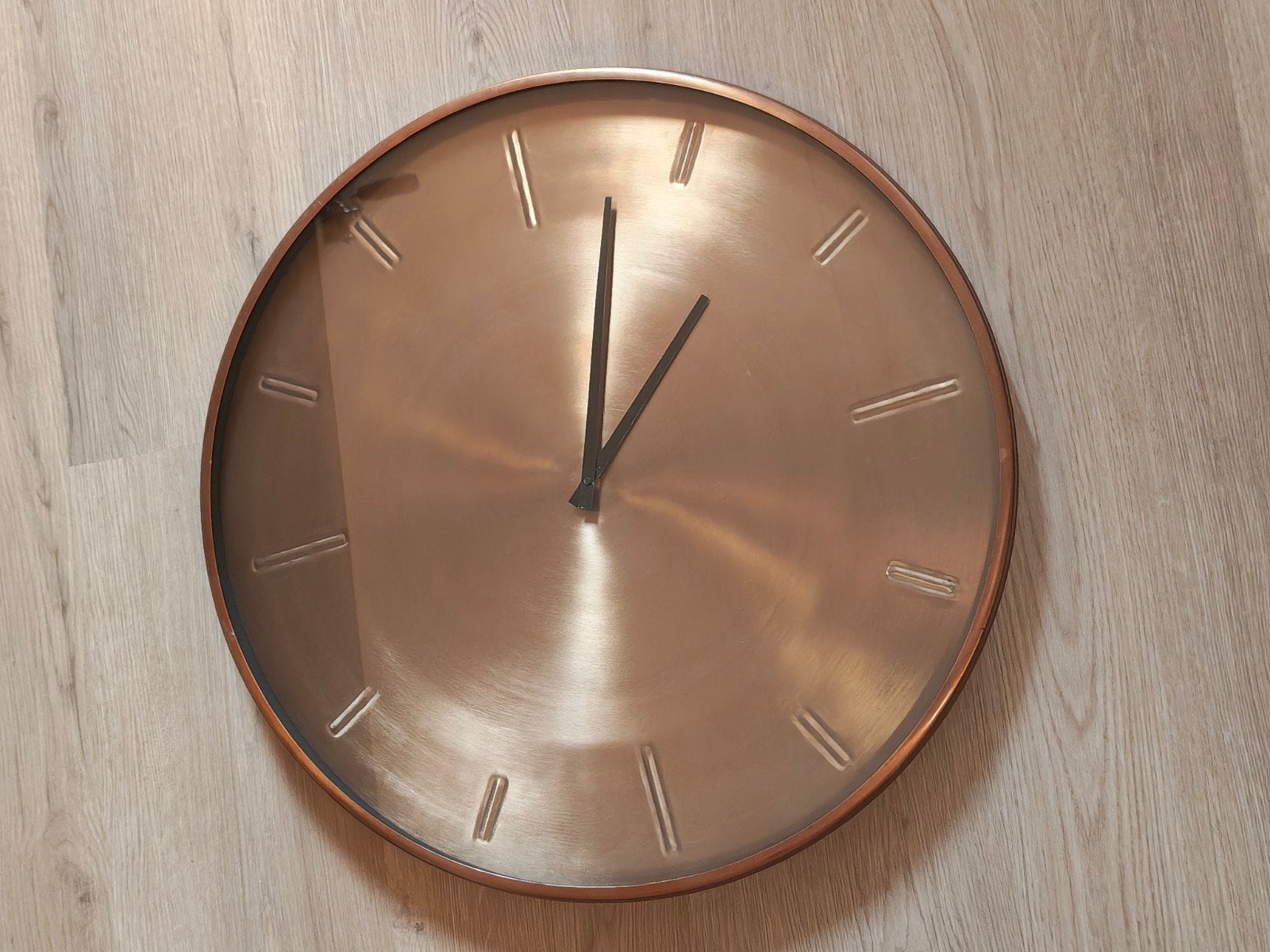 Grote Koperen Wandklok | 60cm Diameter, Huis en Inrichting, Woonaccessoires | Klokken, Ophalen, Analoog, Overige kleuren, Wandklok