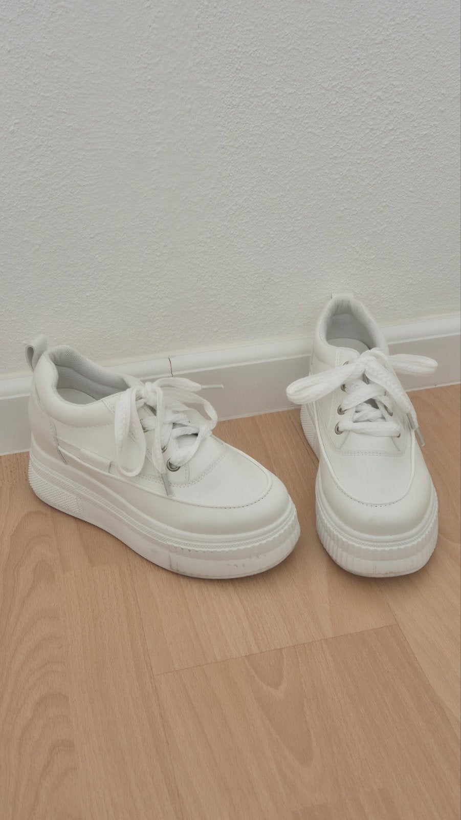 witte platform sneakers, Kleding | Dames, Schoenen, Wit, Ophalen of Verzenden, Merkloos, Sneakers of Gympen