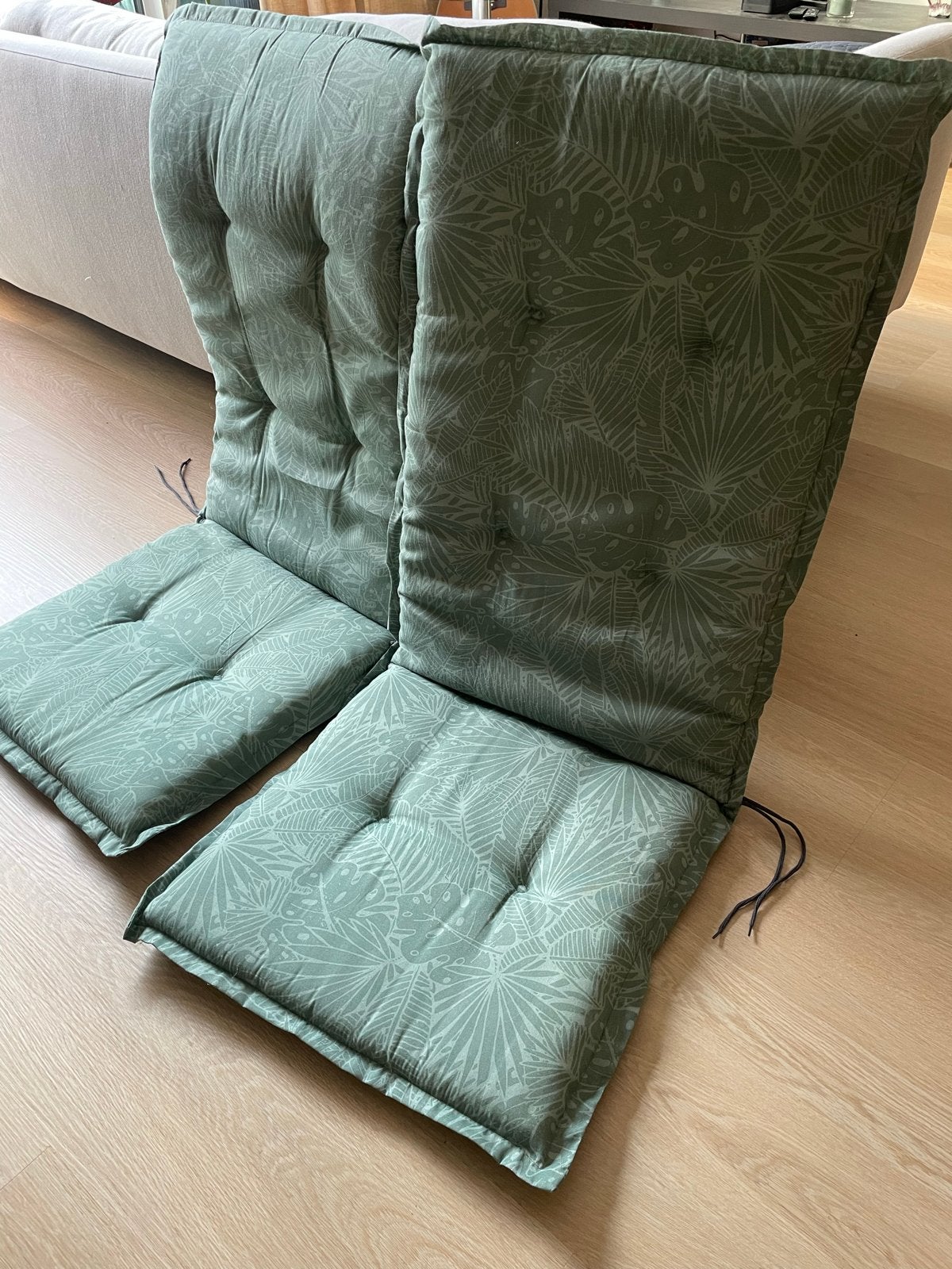 2x Tuinstoelkussens met tropische print, Ophalen, Zo goed als nieuw