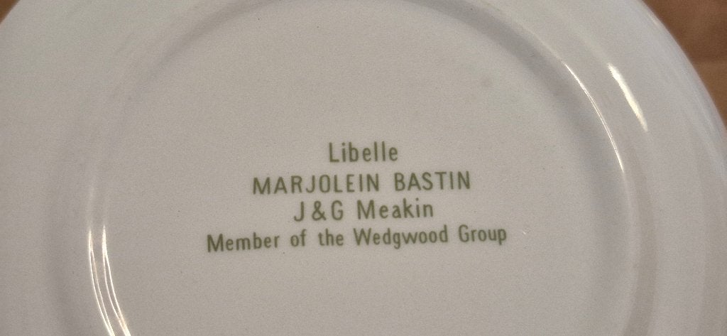 4 marjolein bastin libelle kop en schotels, Keramiek, Ophalen of Verzenden, Zo goed als nieuw, Overige stijlen