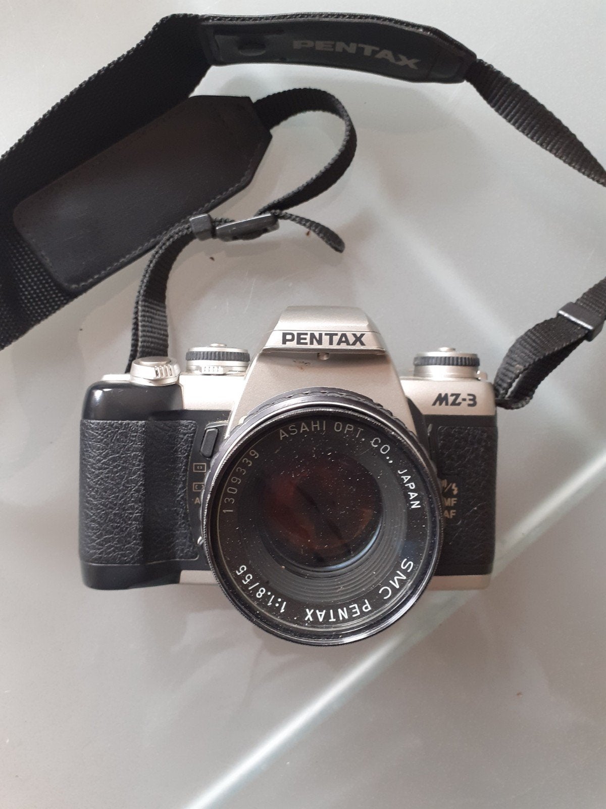 Pentax MZ-3 spiegelreflexcamera met SMC Pentax 1:1.8/55 lens, Audio, Tv en Foto, Fotocamera's Analoog, Ophalen of Verzenden, Gebruikt