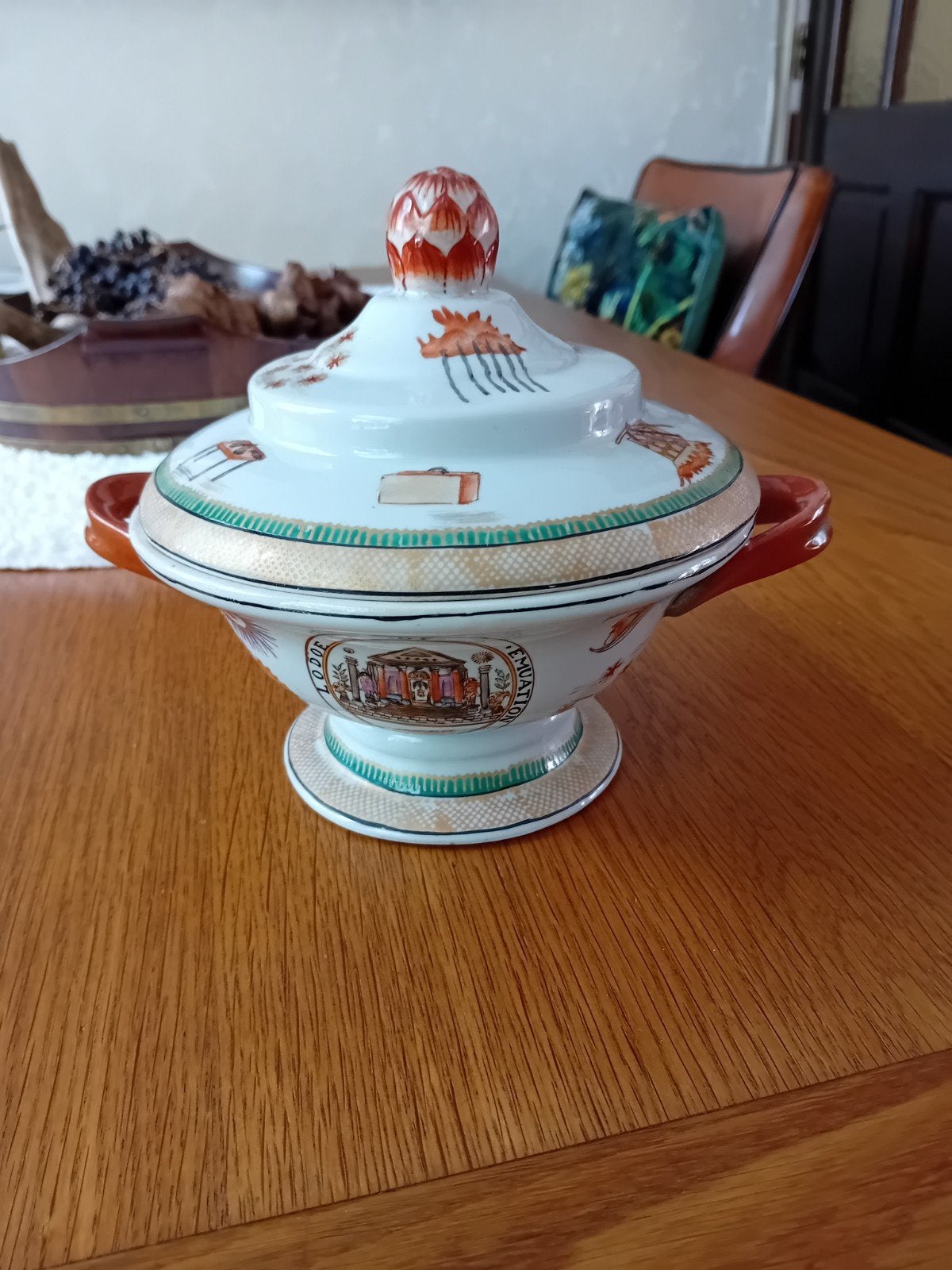 SAUS TERRINE VRIJMETSELAARS MASONIC  IRONSTONE ENGELS, Antiek en Kunst, Ophalen of Verzenden