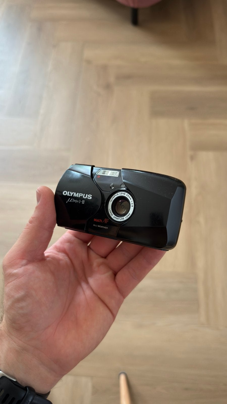 Olympus µ[mju:]-II Compact Camera 35mm film (geen leaks), Audio, Tv en Foto, Fotocamera's Analoog, Ophalen of Verzenden, Gebruikt