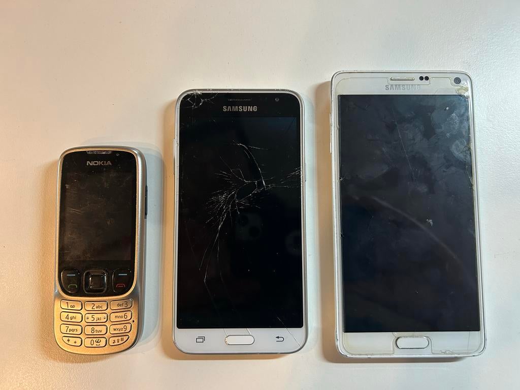 3 mobile voor onderdeelen: Nokia 6303 Samsung J3 & Note 4, Telecommunicatie, Mobiele telefoons | Overige merken, Ophalen of Verzenden