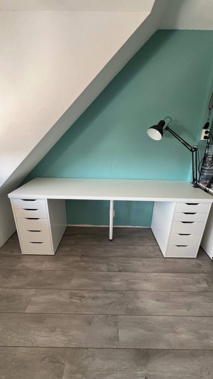 Ikea Bureau Lagkapten Alex  | 200x60 cm | ZGAN, Ophalen, Met lades, Zo goed als nieuw, IKEA
