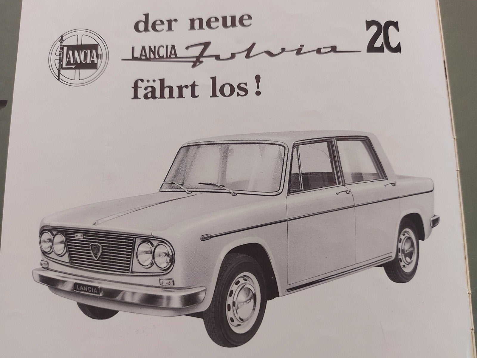 1964 Duitstalige Lancia Fulvia 2C folder, Boeken, Auto's | Folders en Tijdschriften, Ophalen of Verzenden, Zo goed als nieuw, Overige merken