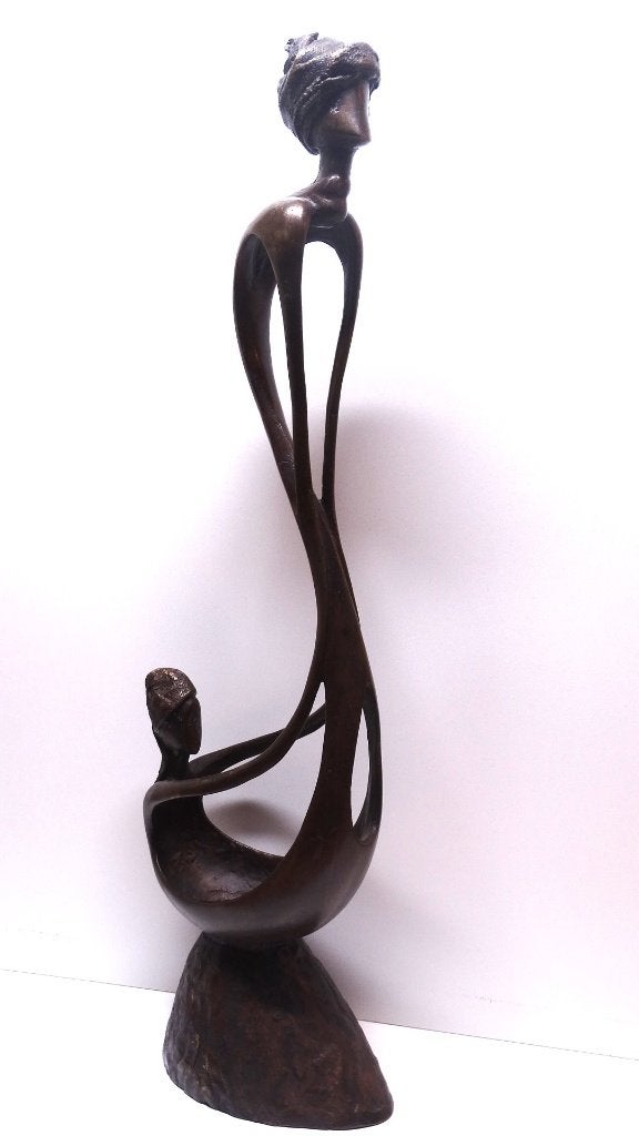 Bronzen sculptuur, Art deco, Gepatineerd, Ophalen of Verzenden, Brons