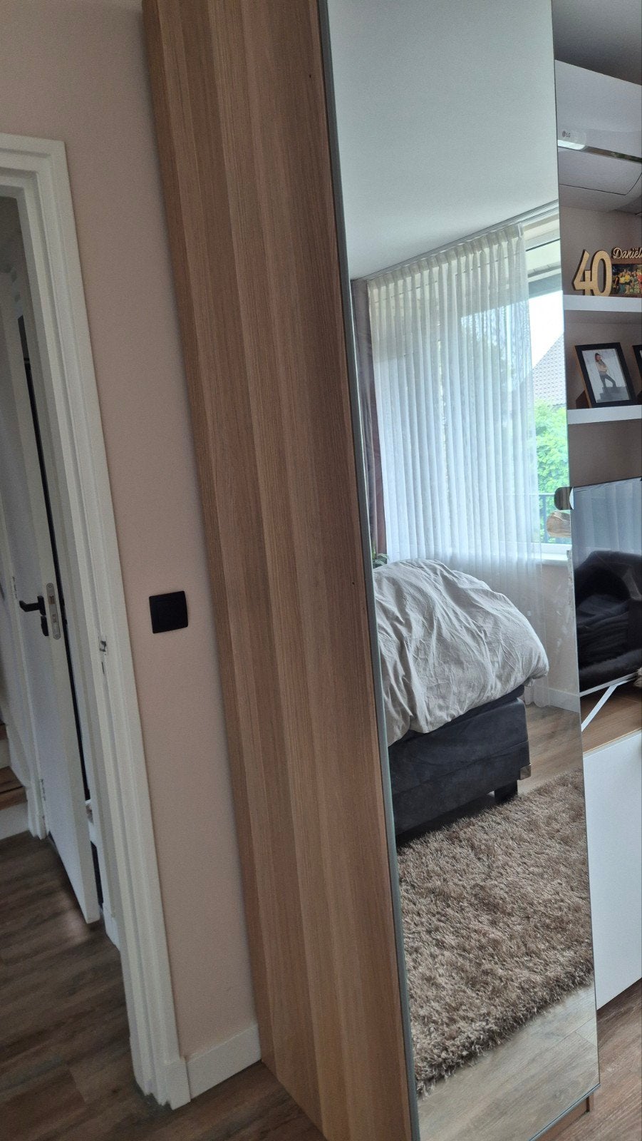 IKEA PAX kast met spiegeldeur, lade en planken, Huis en Inrichting, Ophalen, Gebruikt, 200 cm of meer, 50 tot 100 cm