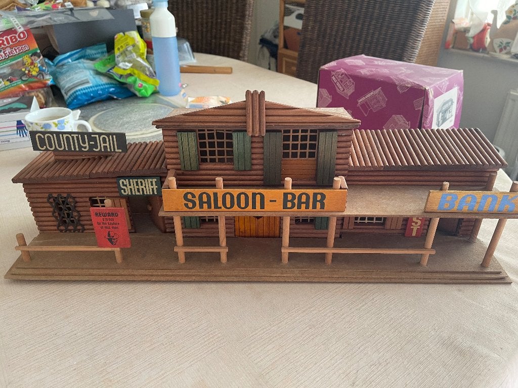 Vintage cowboy stad met meerdere wagens, Ophalen of Verzenden, Zo goed als nieuw