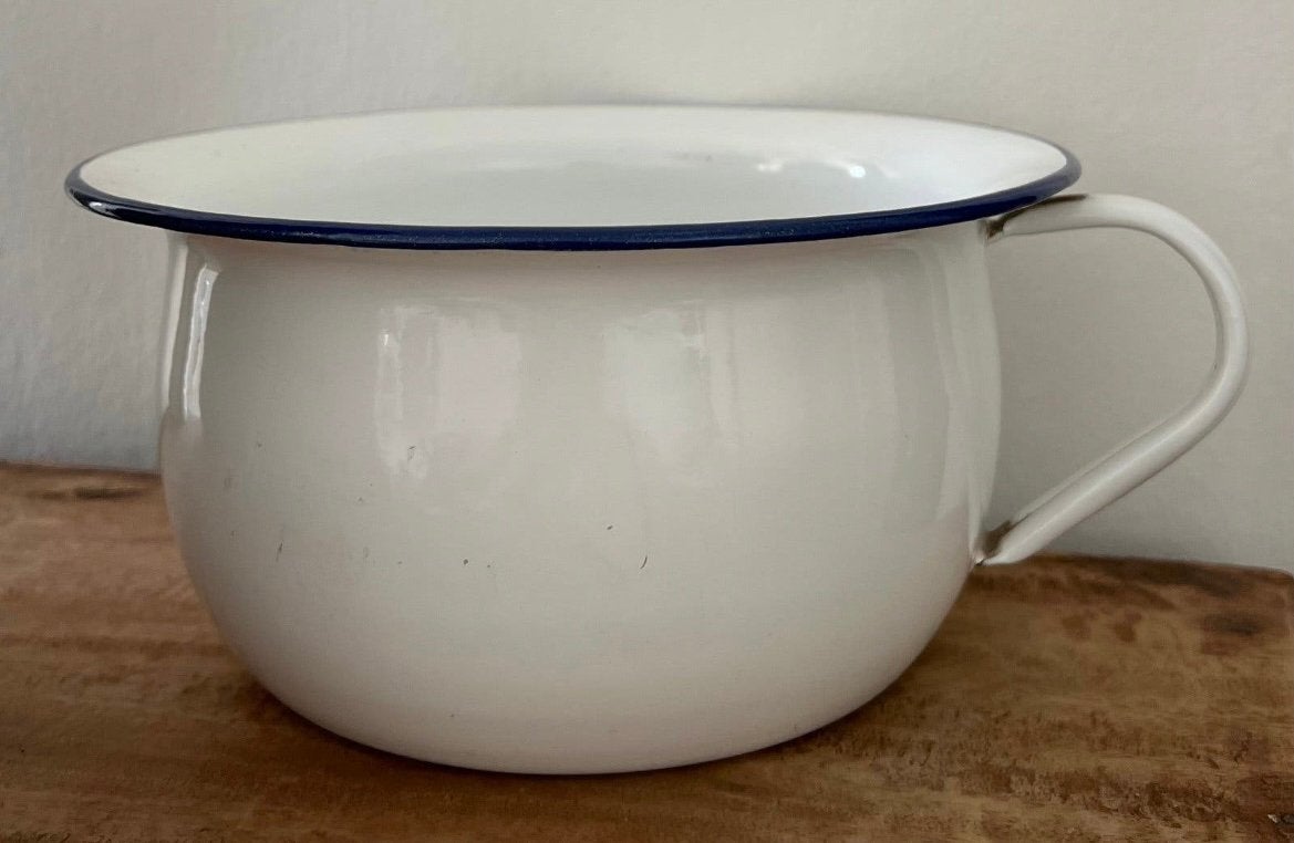 Emaille pot / bloempot, Ophalen of Verzenden