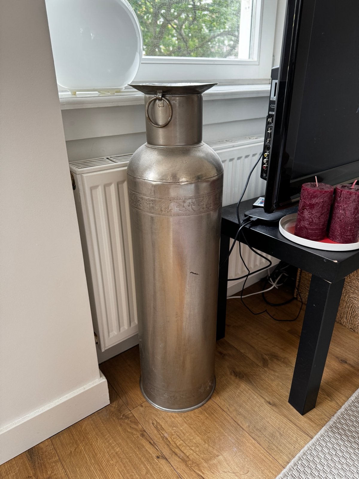 Decoratieve metalen vaas/melkbus, vintage stijl, Ophalen