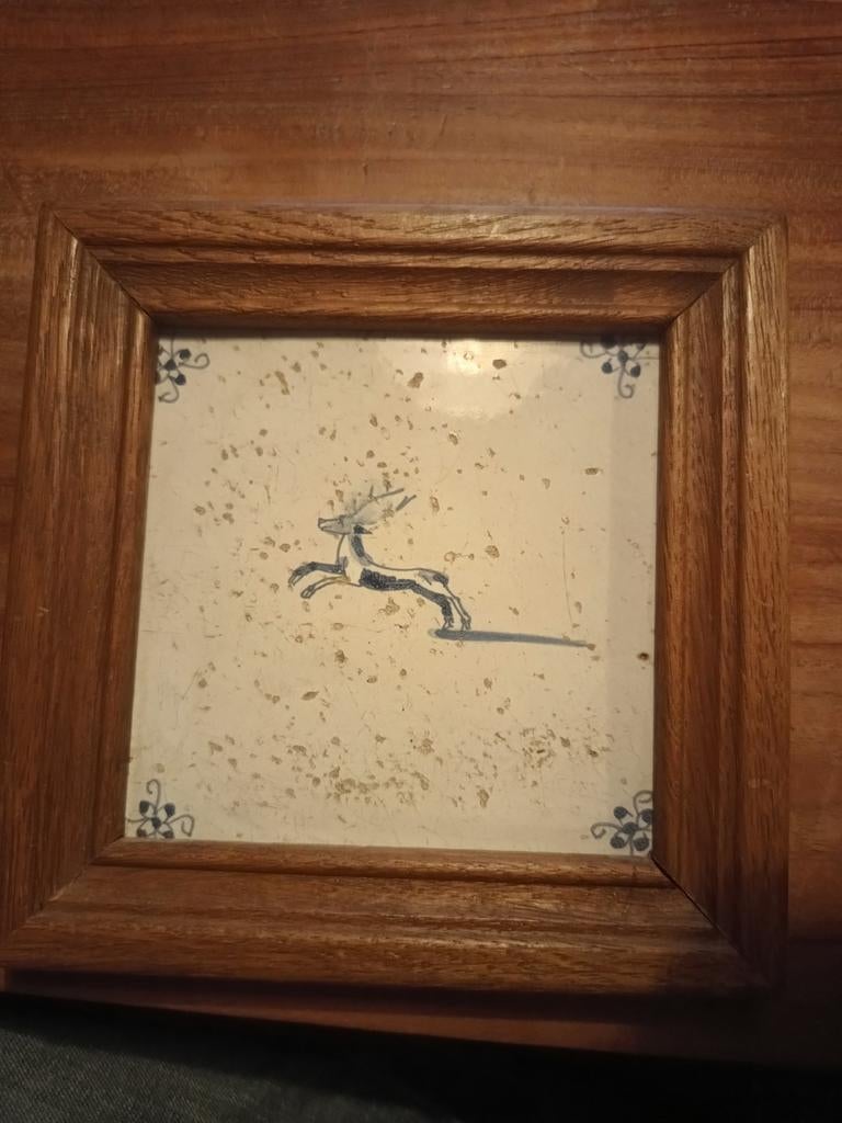 Tegeltje met hert, Antiek en Kunst, Ophalen