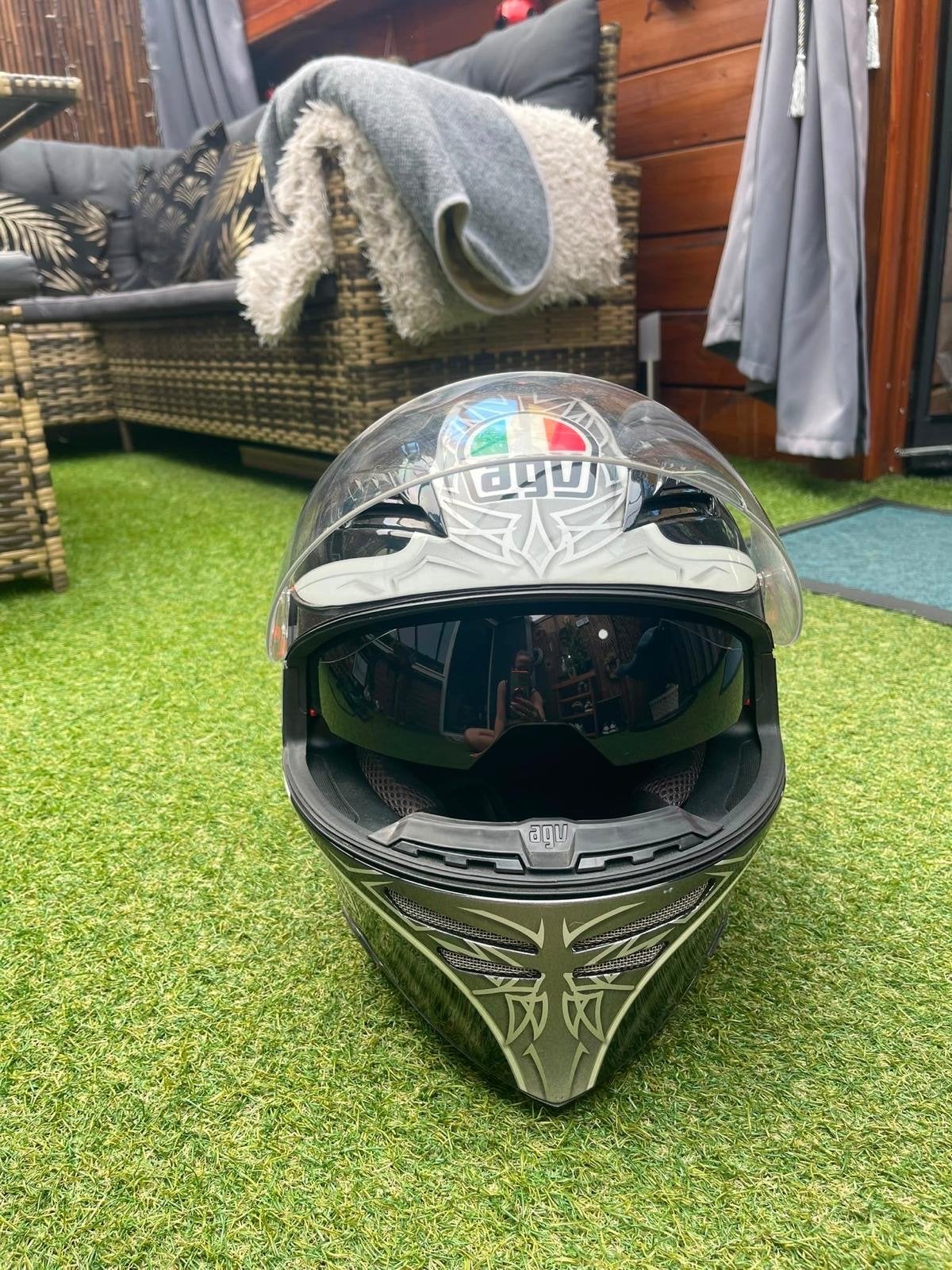 AGV Integraalhelm - Zwart/Zilver met vizier, Ophalen, M, Heren, Tweedehands