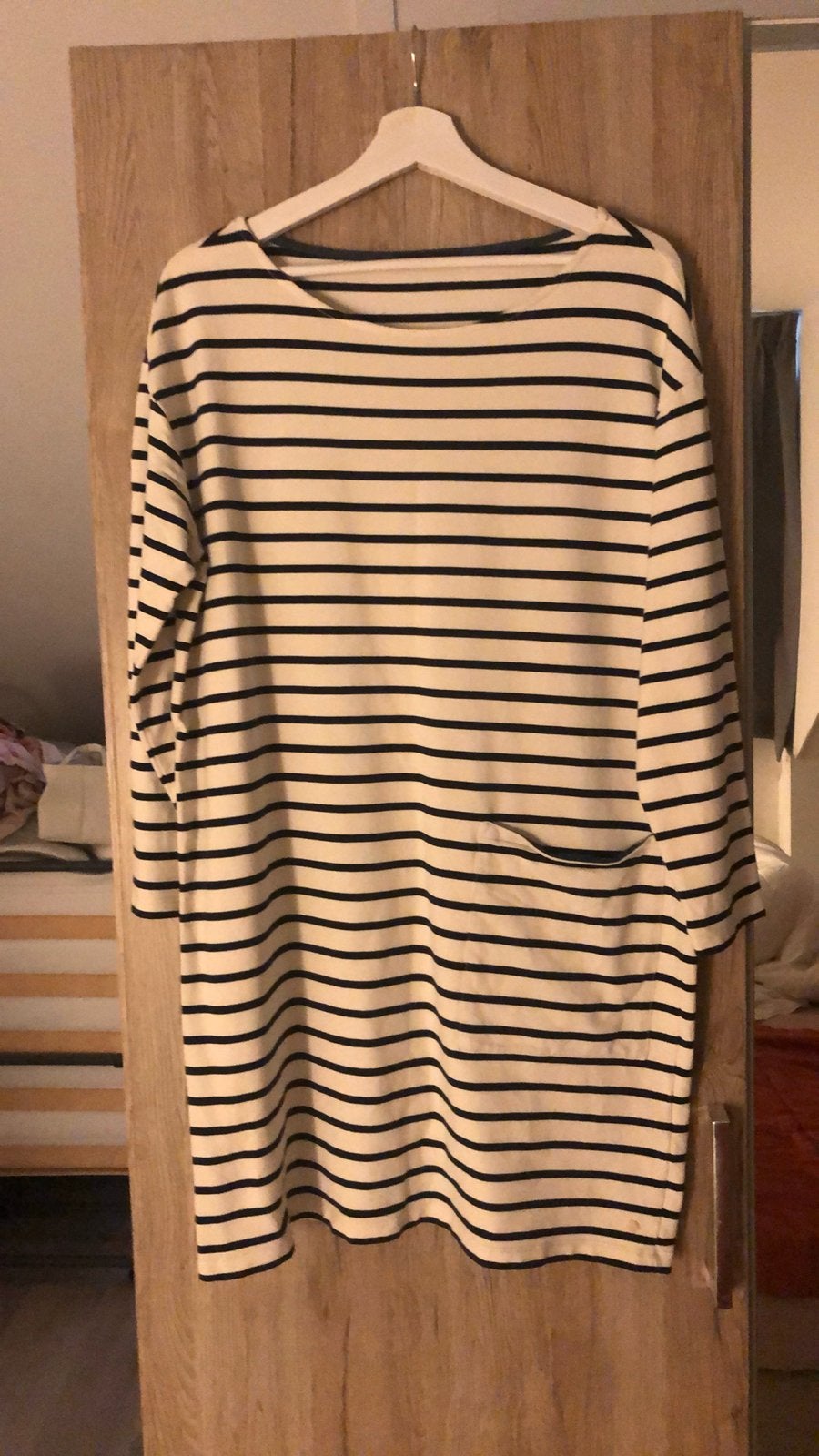Marc O'Polo gestreepte jurk met lange mouwen, Maat 38/40 (M), Beige, Ophalen of Verzenden, Zo goed als nieuw