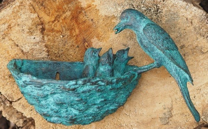ZWALUW / muurdecoratie / zwaluw voert jongen, Nieuw, Info@huisentuindecoratiemarie.nl, Huis en tuin decoratie marie, Peize