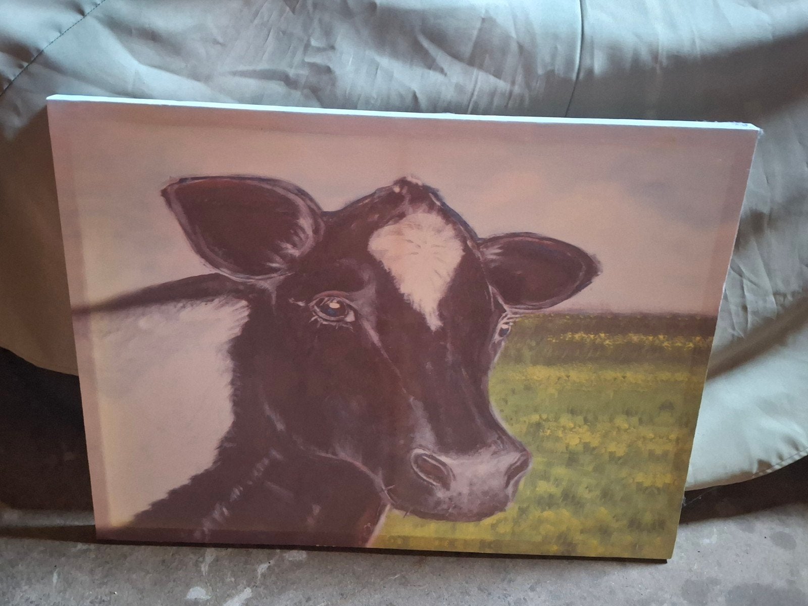 afbeelding koe, Ophalen of Verzenden, Zo goed als nieuw, Schilderij