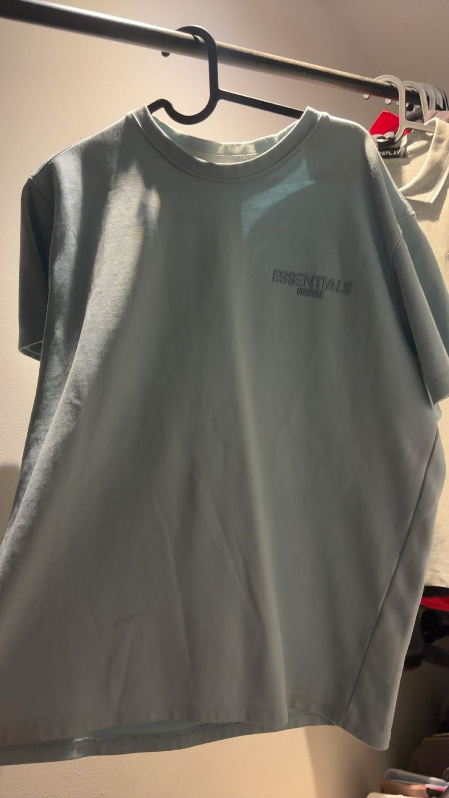 Essentials Couture T-shirt - Lichtblauw - Maat m, Ophalen, Gedragen, Maat 48/50 (M), Blauw