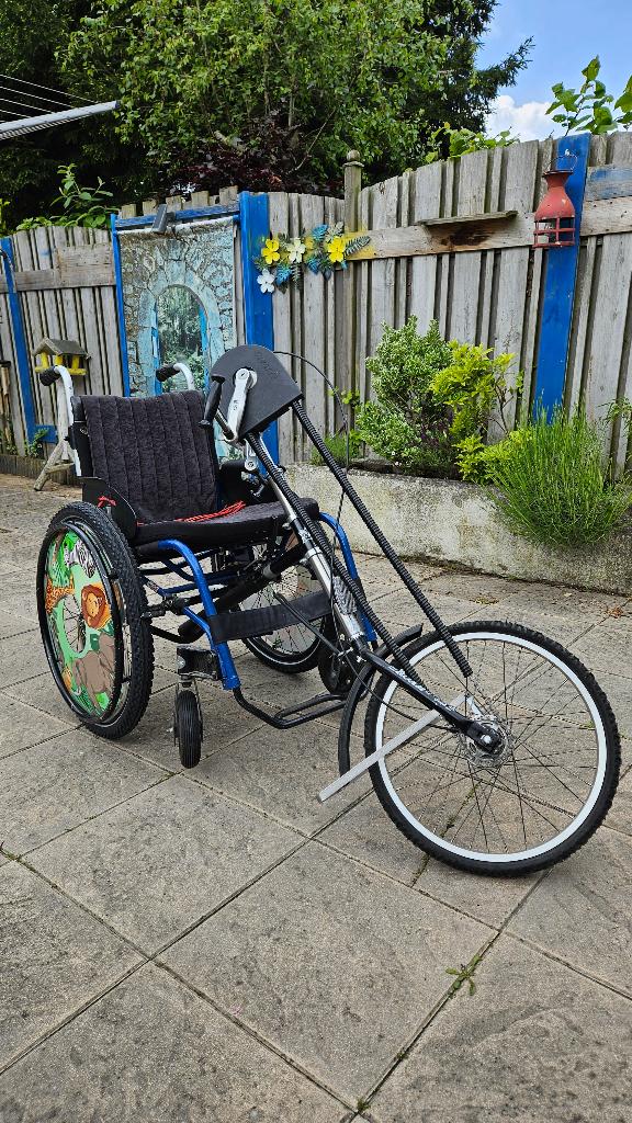 etac vaste titanium rolstoel inclusief handbike, Diversen, Rolstoelen, Ophalen, Gebruikt, Handbewogen rolstoel