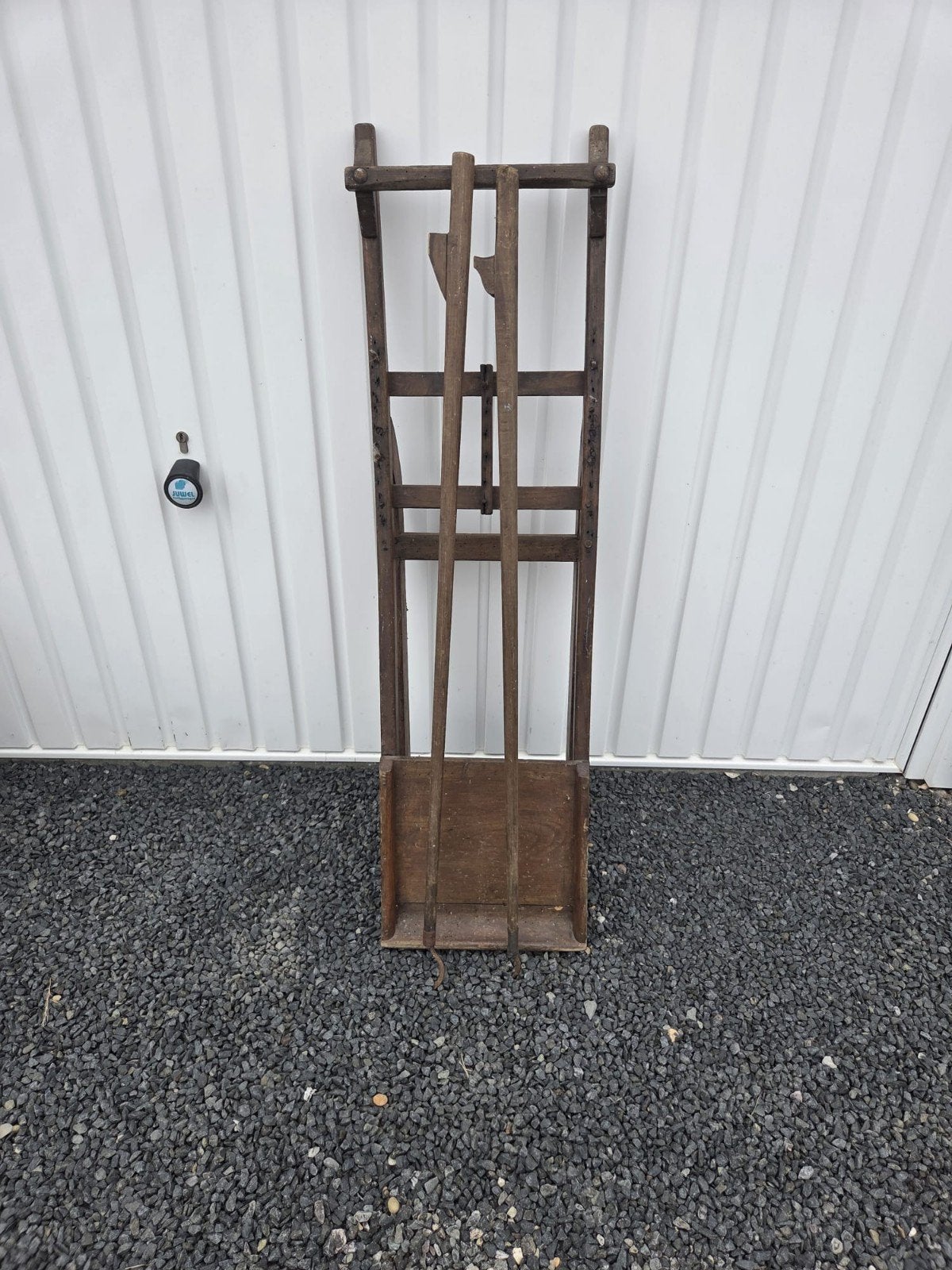 Prachtige vintage houten prikslee, Ophalen, Gebruikt, Hout
