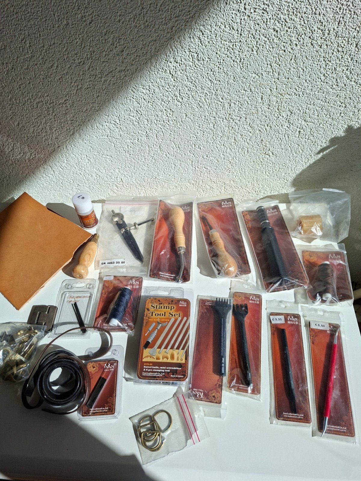 Ivan Leathercraft luxe starterset leerbew. (complete set), Verzenden, Gereedschap of Toebehoren, Meerkleurig, Zo goed als nieuw