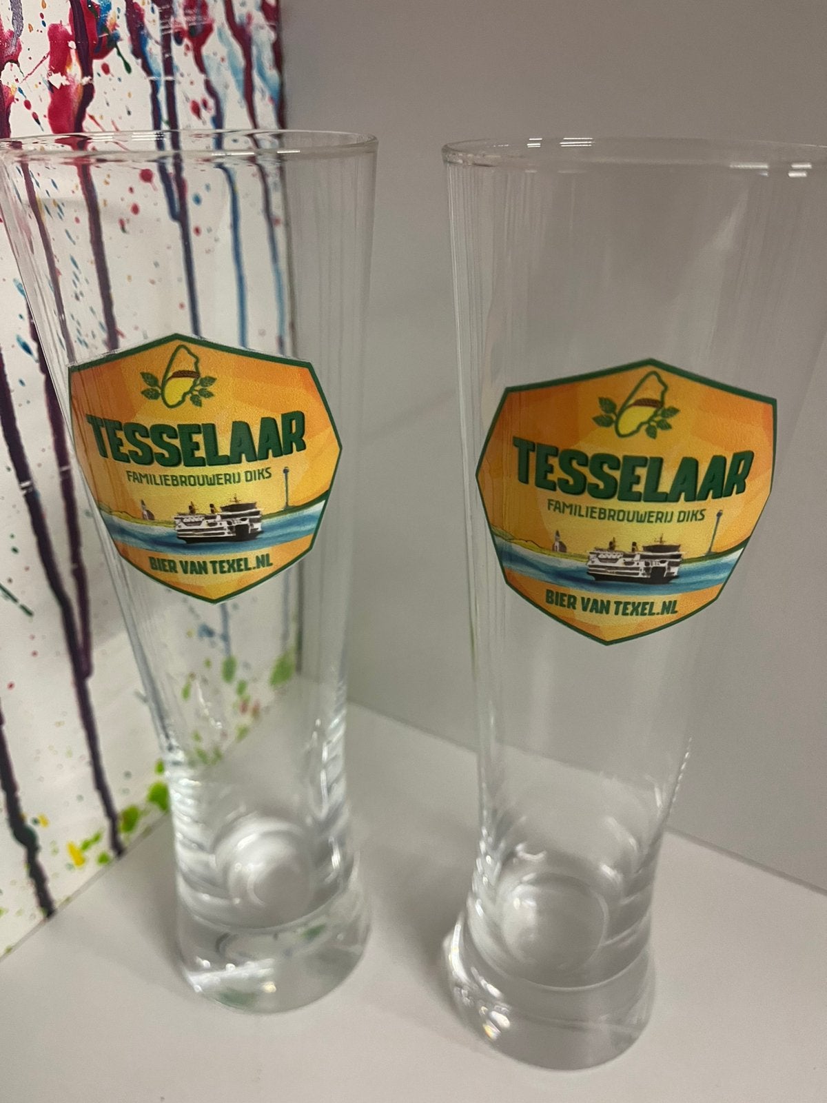 Tesselaar bierglazen set van 2 glazen, Ophalen of Verzenden, Nieuw, Glas of Glazen, Overige merken