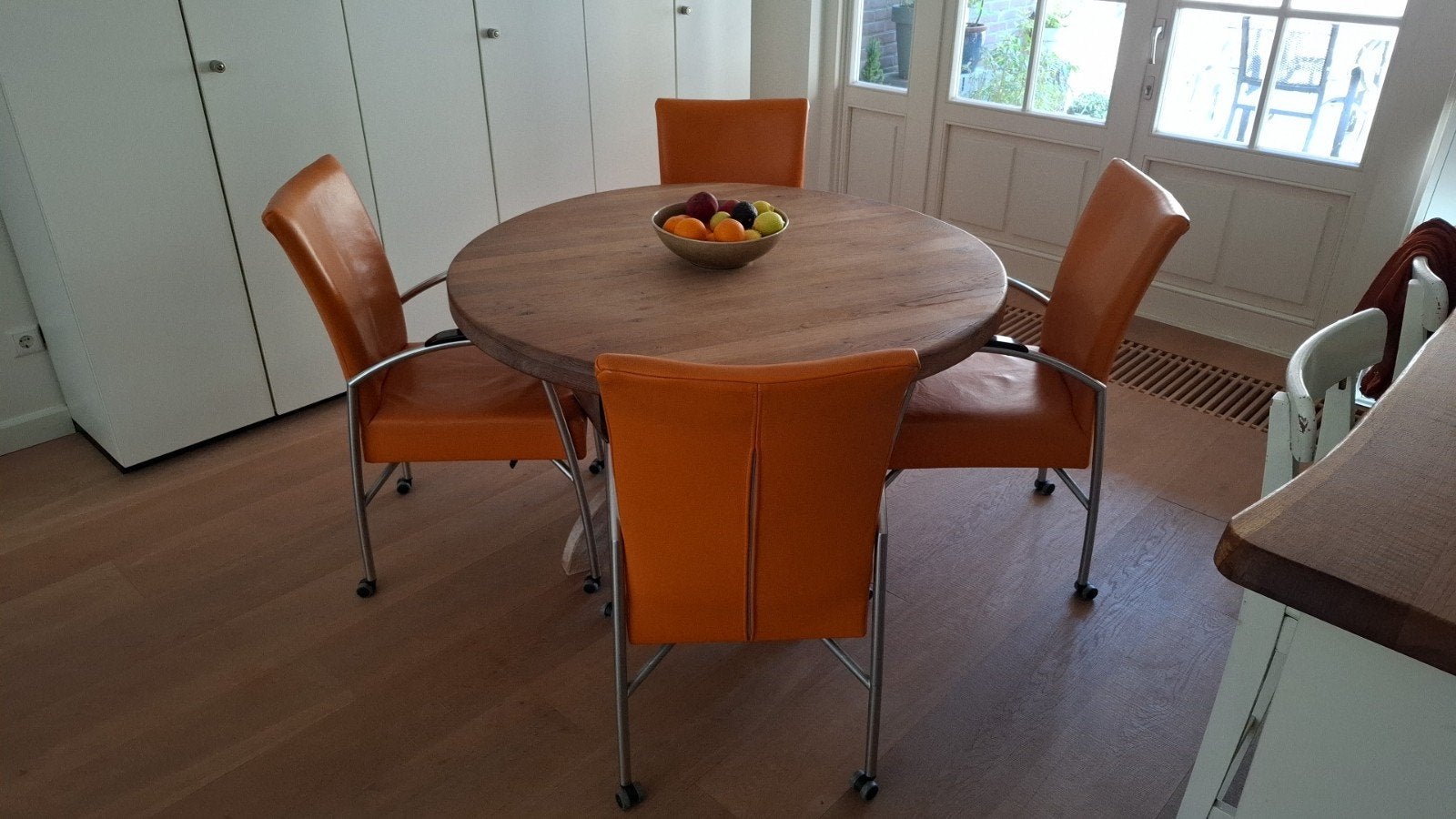 Eethoek tafel en stoelen tafel is ook los te koop, Ophalen, Gebruikt, 4 tot 6 stoelen