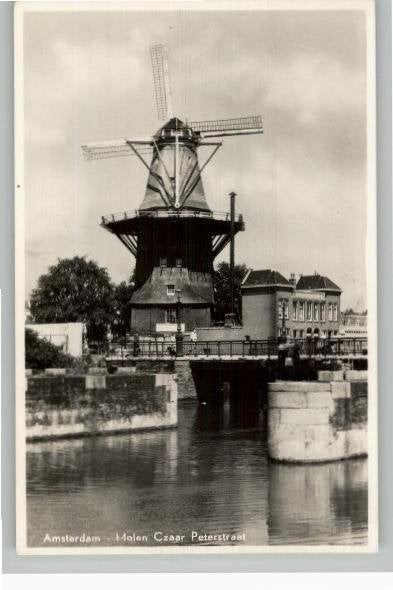 Amsterdam Molen Czaar Peterstraat, Ophalen of Verzenden, 1940 tot 1960, Ongelopen, Noord-Holland