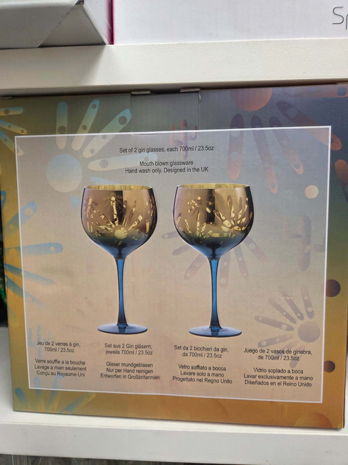 Set van 2 mondgeblazen gin glazen, 700ml, Ophalen of Verzenden, Nieuw